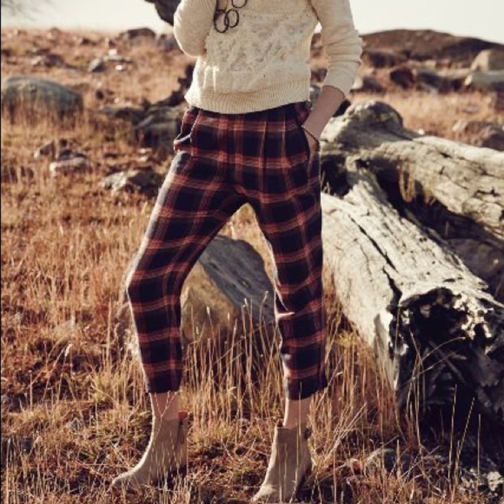 Cartonnier By Anthropologie Plaid Cropped Pants